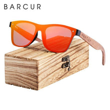 Load image into Gallery viewer, BARCUR Wood Sunglasses Natural Black Walnut Men&#39;s Sunglasses - Sunglass Associates