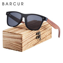 Load image into Gallery viewer, BARCUR Wood Sunglasses Natural Black Walnut Men&#39;s Sunglasses - Sunglass Associates