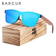 Load image into Gallery viewer, BARCUR Wood Sunglasses Natural Black Walnut Men&#39;s Sunglasses - Sunglass Associates
