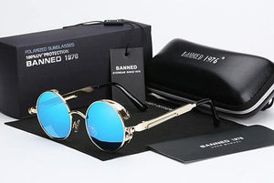 BANNED 1976 HD Polarized Round Metal Men's UV400 Sunglasses - Sunglass Associates