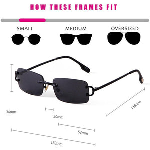 Rimless Rectangle Men's Sunglasses - Sunglass Associates